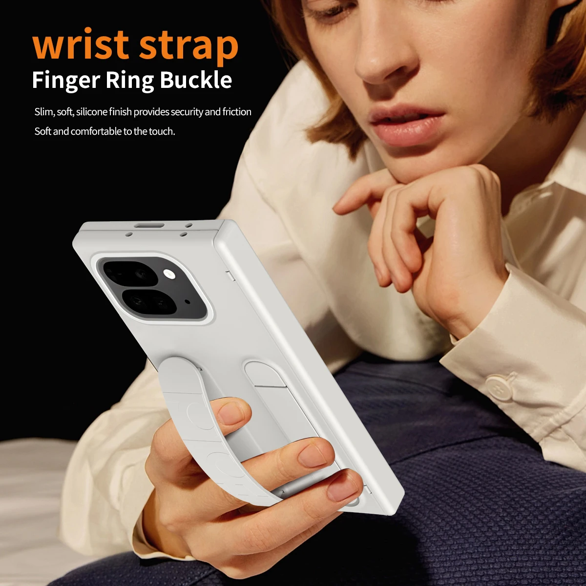 For Google Pixel 9 Pro Fold Swivel 180° Folding Wristband * Stand * Hinge 3-in-1 Full Lens Protection Drop Resistant Phone Case 2