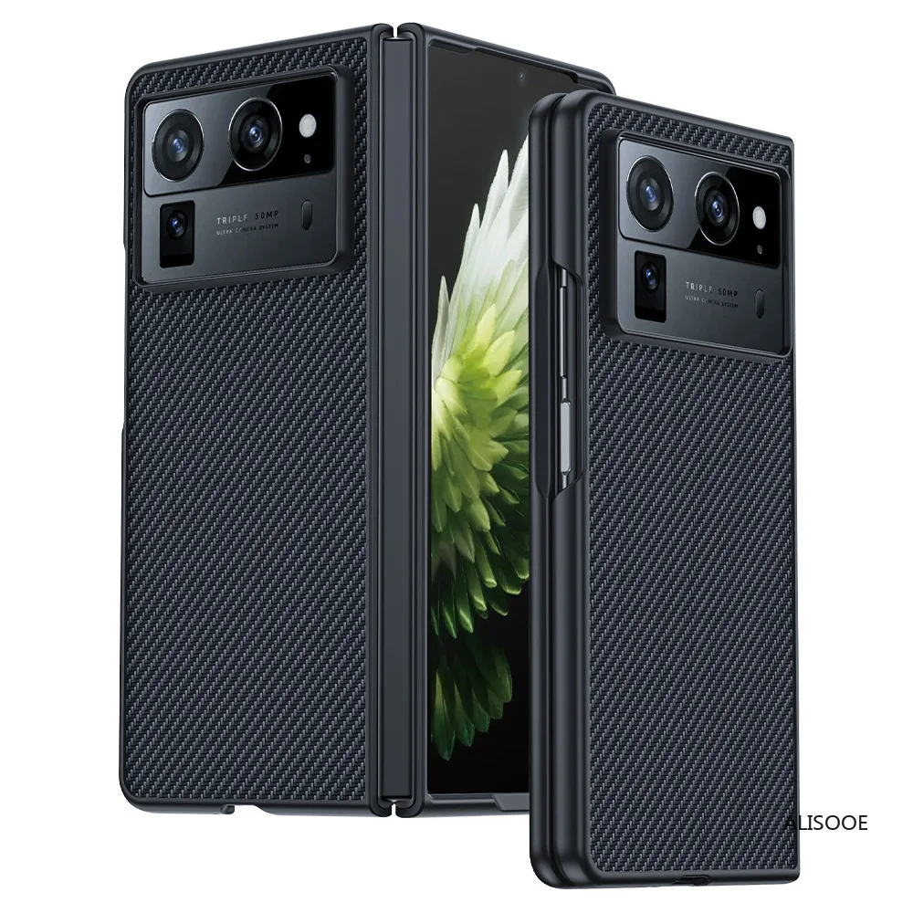 Shockproof Funda For Tecno Phantom V Fold 2 Case Carbon Fiber Texture PU-Leather Phone Cover for Phantom V Fold2 5G Capa 2