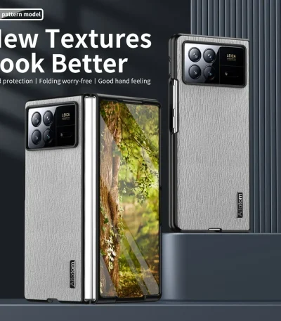 Luxury Leather Frosted Tree Pattern Phone Case for Xiaomi Mix Fold 3 Fold 2 Fold 4G 5G Cute Hard PC Frame Folding Cover 1