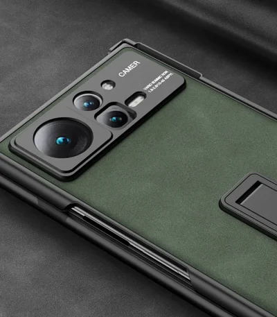 Magnetic Hinge Frosted Leather Stand Case For Xiaomi Mi Mix Fold 2 Fold2 5G Case with Glass Protective Holder Shockproof Cover 2