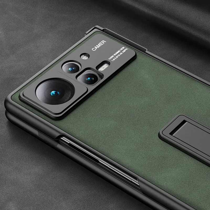 Magnetic Hinge Frosted Leather Stand Case For Xiaomi Mi Mix Fold 2 Fold2 5G Case with Glass Protective Holder Shockproof Cover 2