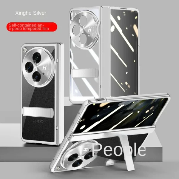 Transparent Privacy Screen Tempered Glass Protector Case For OnePlus Open 1 + Open Fold All-inclusive Spring Hinged Holder Cover 8