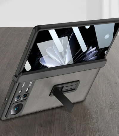 Magnetic Hinge Frosted Leather Stand Case For Xiaomi Mi Mix Fold 2 Fold2 5G Case with Glass Protective Holder Shockproof Cover 1