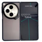 Micro-Frosted Matte Skin Folding Case For OnePlus Open / OPPO Find N3 Camera Foldable Metal Stand Holder Kickstand 4