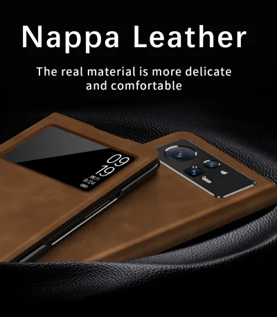 Luxury Leather Folding Case For Xiaomi Mix Fold 2 High-end Business Holster For Mi Mix Fold 2 With Hidden Bracket 2