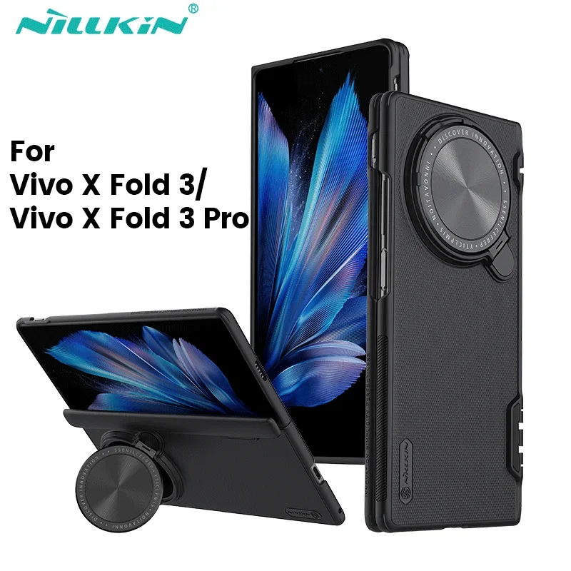NILLKIN For Vivo X Fold 3 Pro Case Super Frosted Shield Luxuly Phone Case Hard Back Cover For Vivo X Fold 3 With Hidden Holder 1