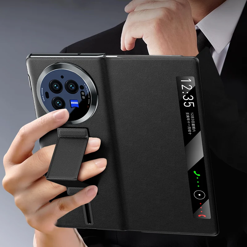 LANGSIDI Smart Flip Case for Vivo X Fold 3 Pro X Fold3 Magnetic Wrist Strap Stand Kickstand Back Cover 1