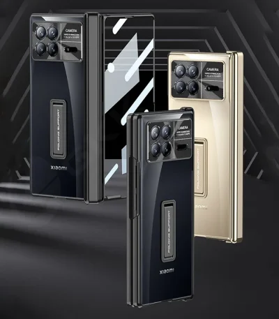 Luxury Plating Transparent Case For Xiaomi Mi Mix Fold 3 2 Fold3 Magnetic Hinge Case with Screen Glass Protective Holder Cover 2