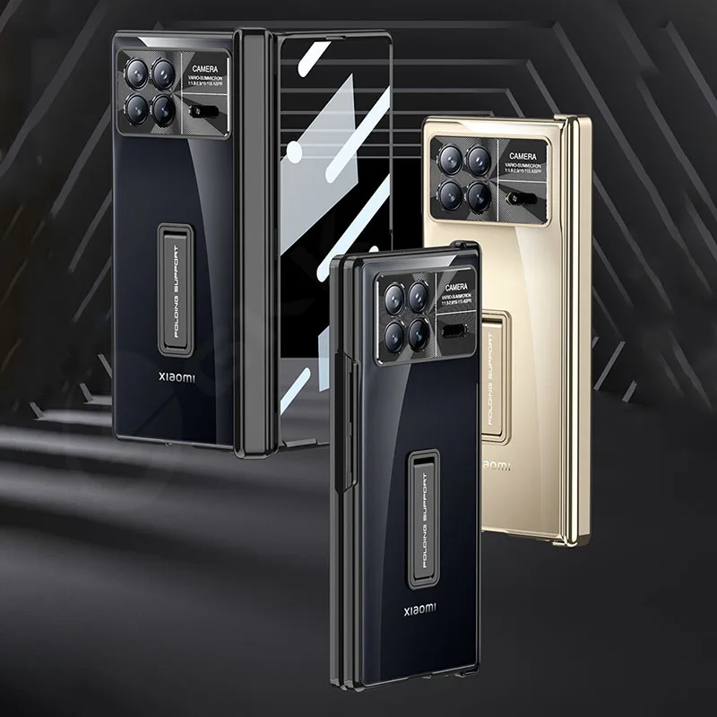 Luxury Plating Transparent Case For Xiaomi Mi Mix Fold 3 2 Fold3 Magnetic Hinge Case with Screen Glass Protective Holder Cover 2