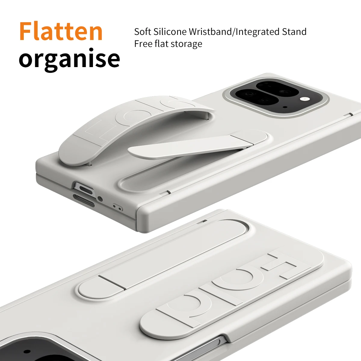 For Google Pixel 9 Pro Fold Swivel 180° Folding Wristband * Stand * Hinge 3-in-1 Full Lens Protection Drop Resistant Phone Case 1